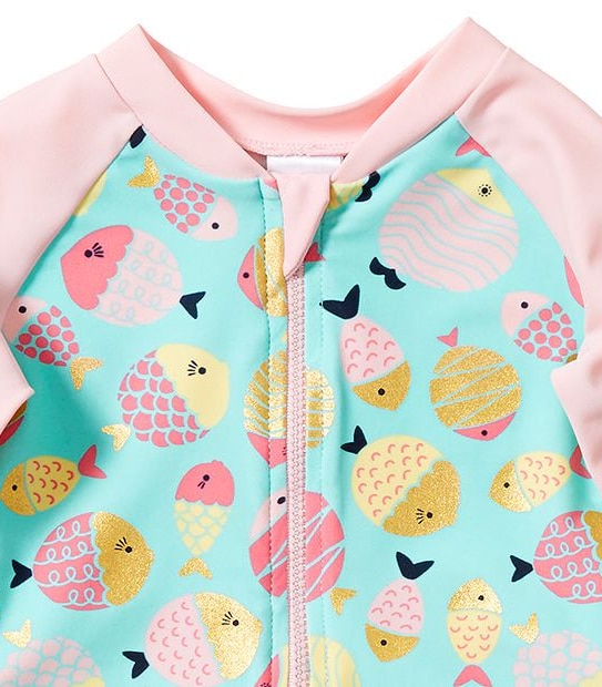 Baby Fish Print Swim Unitard