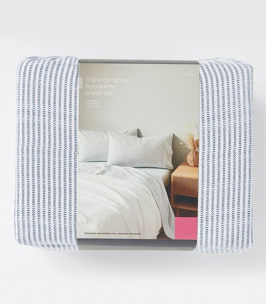 Chevron Stripe Flannelette Sheet Set