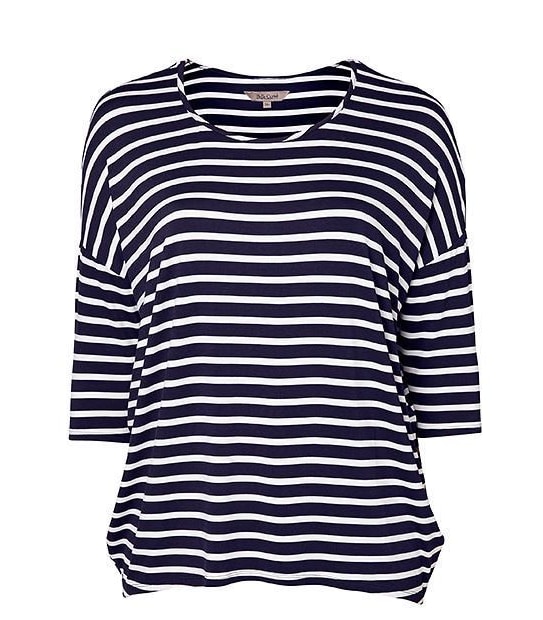 Belle Curve Oversized Top - Navy Blue