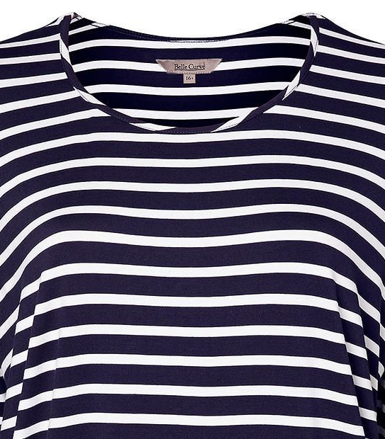 Belle Curve Oversized Top - Navy Blue