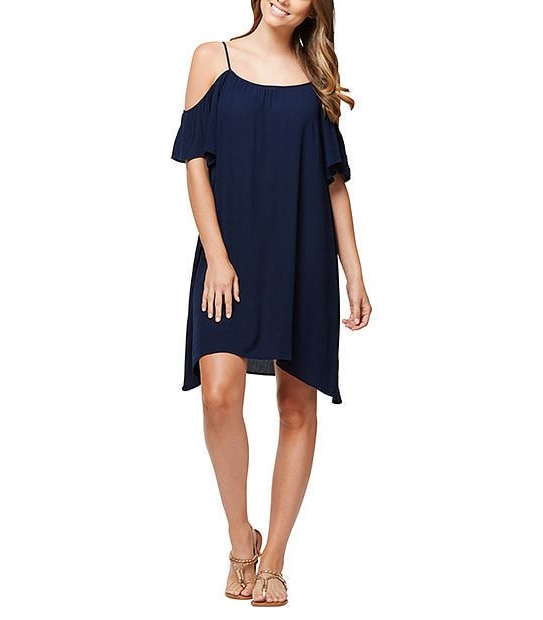 Cold Shoulder Swing Dress - Peacoat | Target Australia