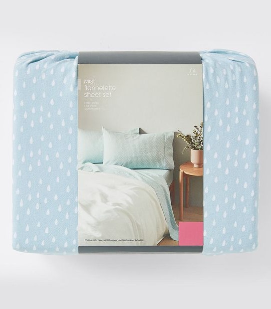 Mist Flannelette Sheet Set
