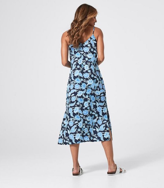 Linen Blend Cami Midi Dress