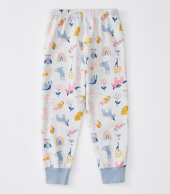 Unicorn Print Flannelette Pyjama Set - Grey