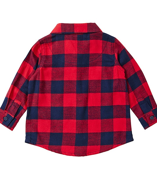 Baby Long Sleeve Red Check Flannelette Shirt