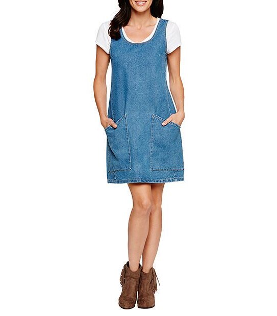 Life & Style Denim Pinafore