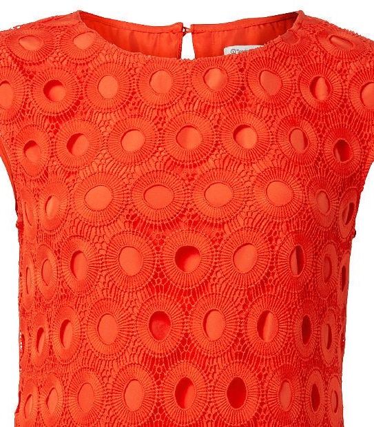 Lace Shift Dress - Orange