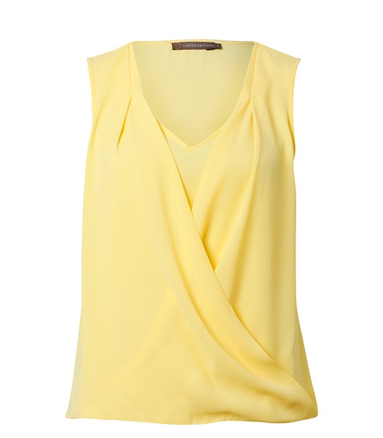 Limited Editions Drape Front Top - Mellow Yellow