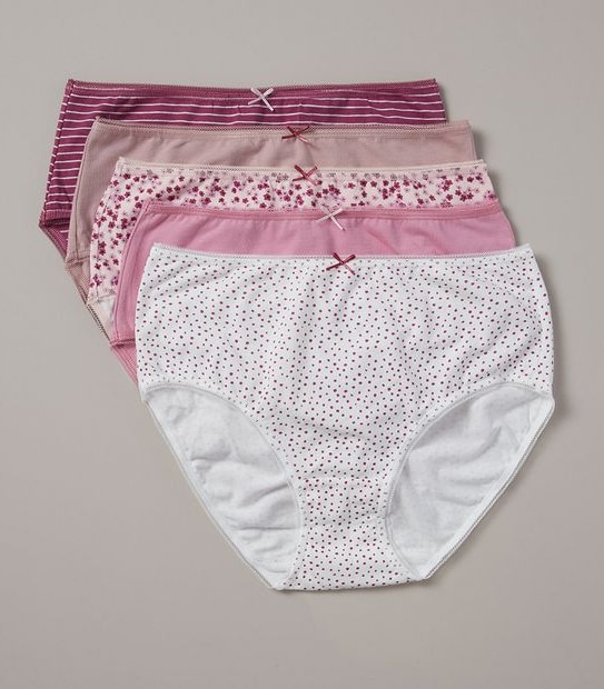 5 Pack Cotton/Elastane Midi Briefs; Style: LMD183553