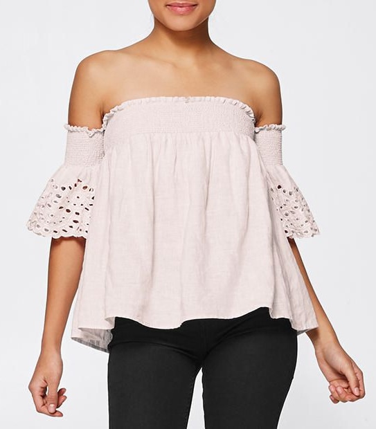 Dannii Minogue Petites Off The Shoulder Linen Top