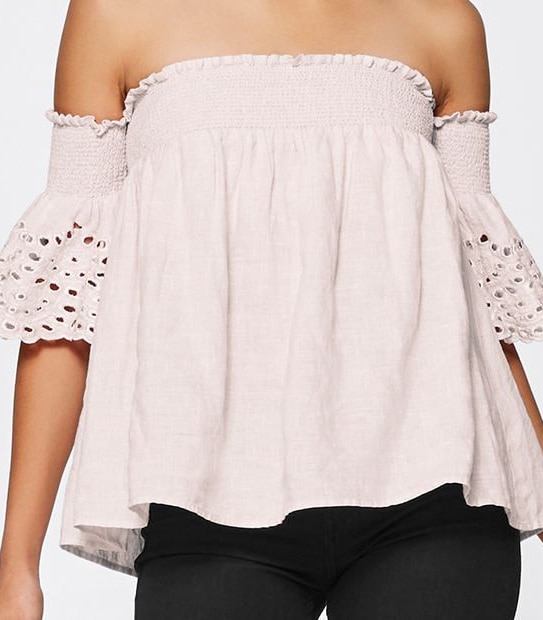 Dannii Minogue Petites Off The Shoulder Linen Top