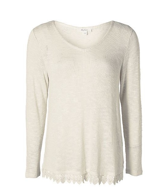 Lily Loves Lace Trim Jumper - Cream