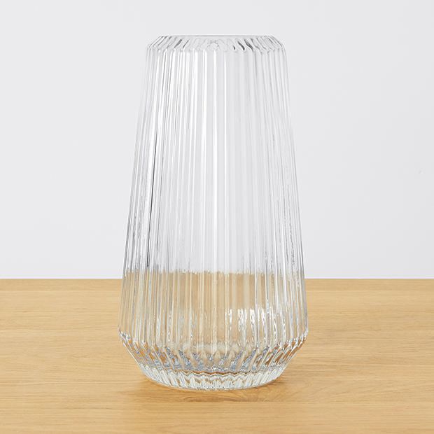 Ribbed Glass Vase Ribbed Glass Vase
