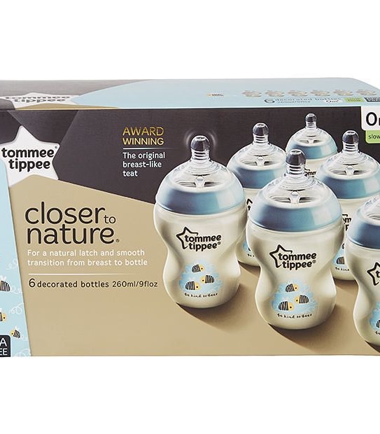 Tommee Tippee Closer To Nature 6 Pack Decorated Bottles 260ml