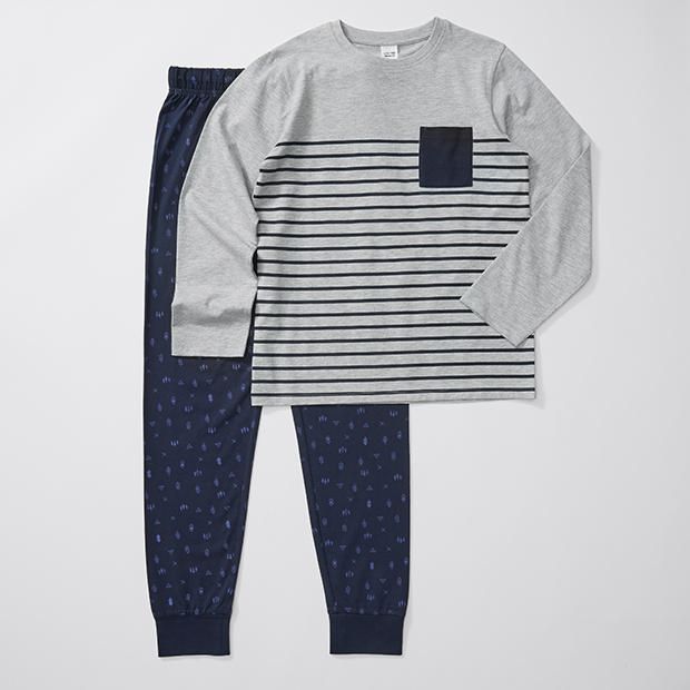 Stripe Long Sleeve Jersey Pyjama Set Stripe Long Sleeve Jersey Pyjama Set