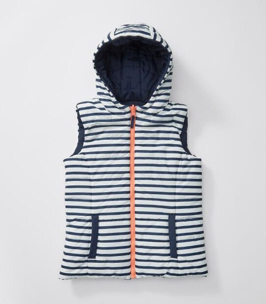 Reversible Stripe Puffer Vest