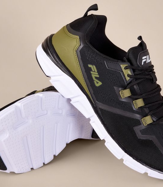 Mens Fila Livorno II  Sneakers - Black/Khaki