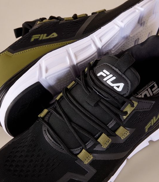 Mens Fila Livorno II  Sneakers - Black/Khaki