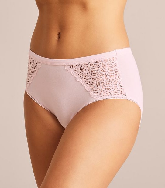 Organic Cotton and Lace Midi Briefs; Style: LMD30561