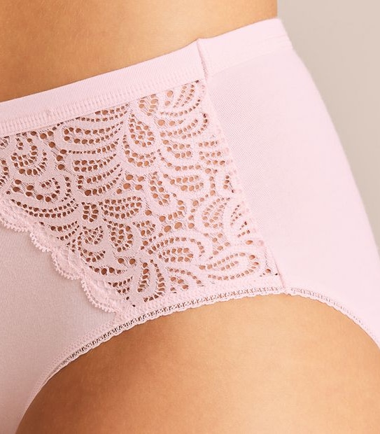 Organic Cotton and Lace Midi Briefs; Style: LMD30561