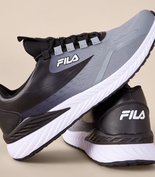 Mens Fila Volterra Sneakers - Grey/Black
