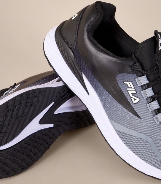 Mens Fila Volterra Sneakers - Grey/Black
