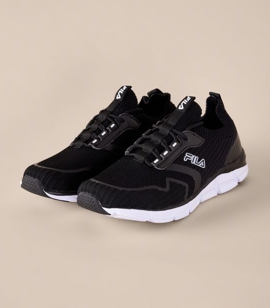 Mens Fila Fermo Knitted Sneakers - Black