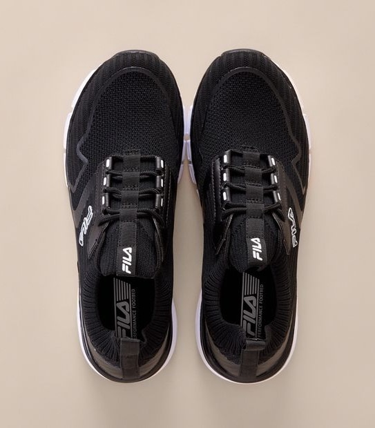 Mens Fila Fermo Knitted Sneakers - Black