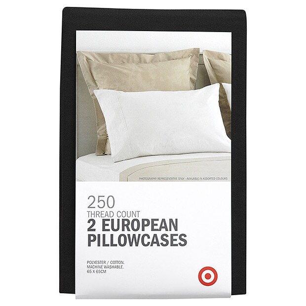 Target 2 Pack 250 Thread Count European Pillowcases - Black