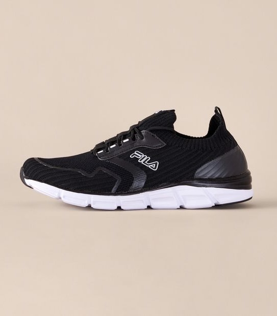 Mens Fila Fermo Knitted Sneakers - Black
