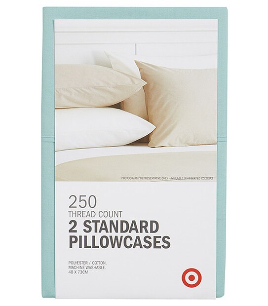 250 Thread Count Euro Pillowcase 2 Pack - Canal Blue