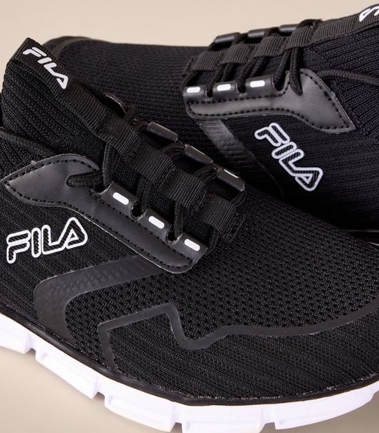 Mens Fila Fermo Knitted Sneakers - Black