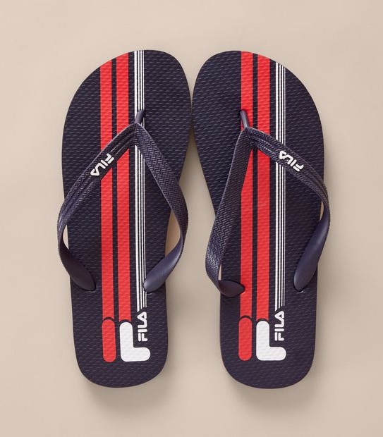 Fila Mens Tellaro Lines Thongs - Navy