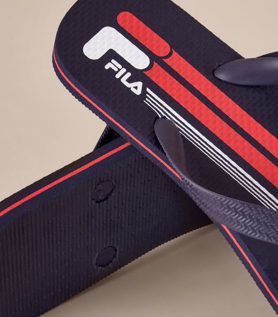 Fila Mens Tellaro Lines Thongs - Navy