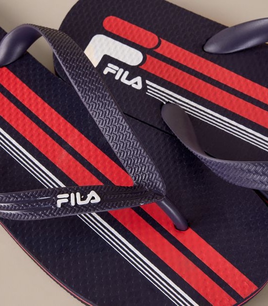 Fila Mens Tellaro Lines Thongs - Navy