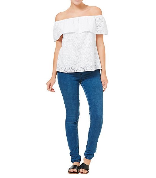 Broderie Off The Shoulder Top