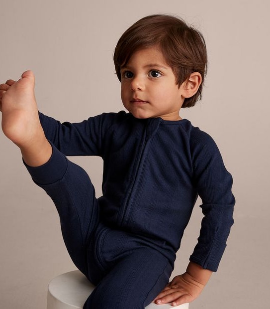 Baby Organic Cotton Textured Pointelle Coverall
