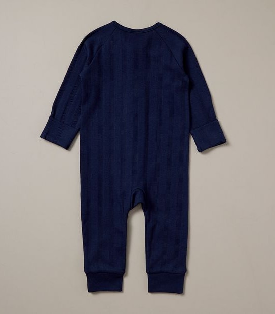Baby Organic Cotton Textured Pointelle Coverall