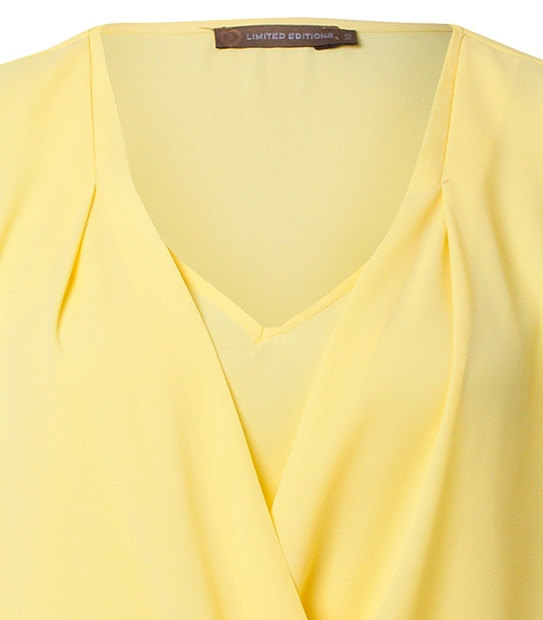 Limited Editions Drape Front Top - Mellow Yellow