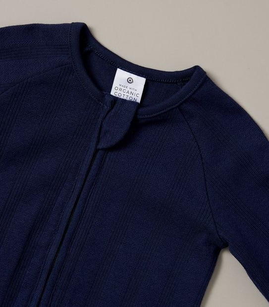 Baby Organic Cotton Textured Pointelle Coverall