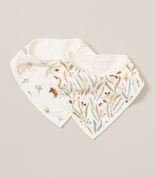 2 Pack bub. Organic Cotton Bandana Bibs