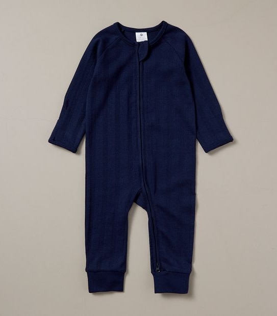 Baby Organic Cotton Textured Pointelle Coverall