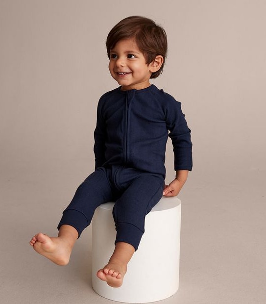 Baby Organic Cotton Textured Pointelle Coverall