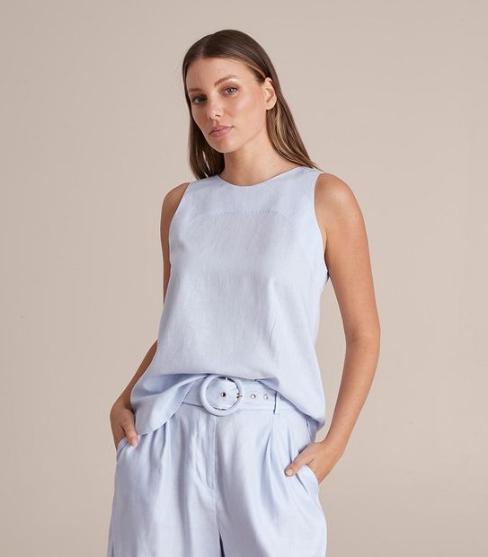 Preview Linen Blend Sleeveless Shell Top