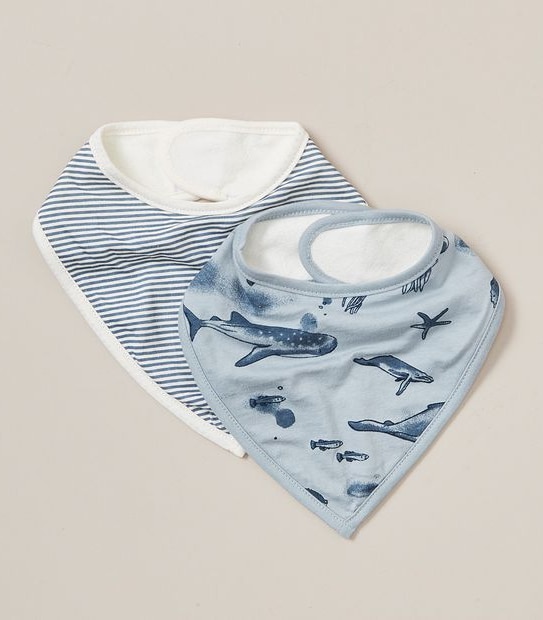 2 Pack bub. Organic Cotton Bandana Bibs