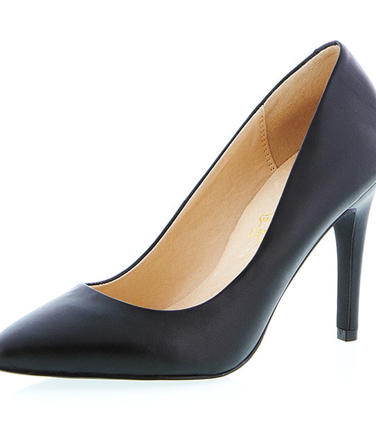 Venice Pointed Toe Leather Pumps - Black