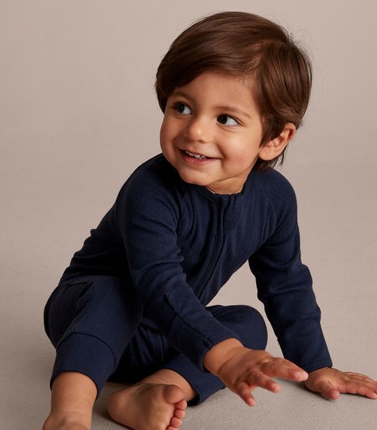Baby Organic Cotton Textured Pointelle Coverall