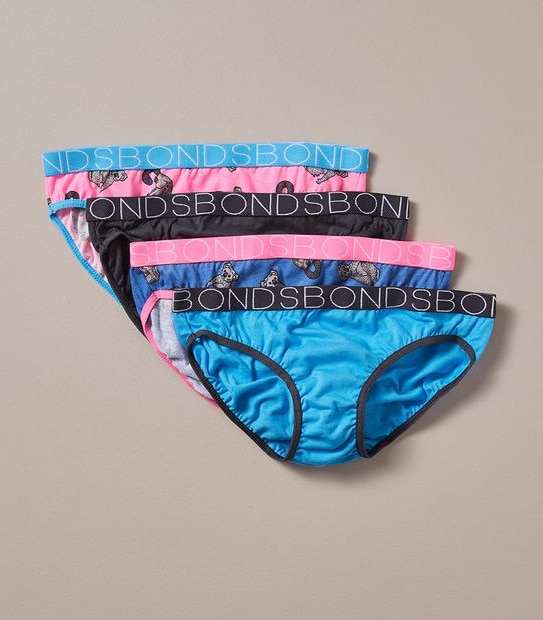 Bonds 4-Pack Girl's Plain Briefs - Size 2-3 for sale online