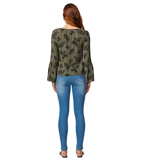 Lily Loves Belle Sleeve Top - Khaki