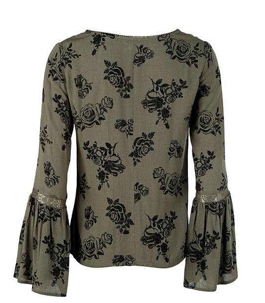 Lily Loves Belle Sleeve Top - Khaki